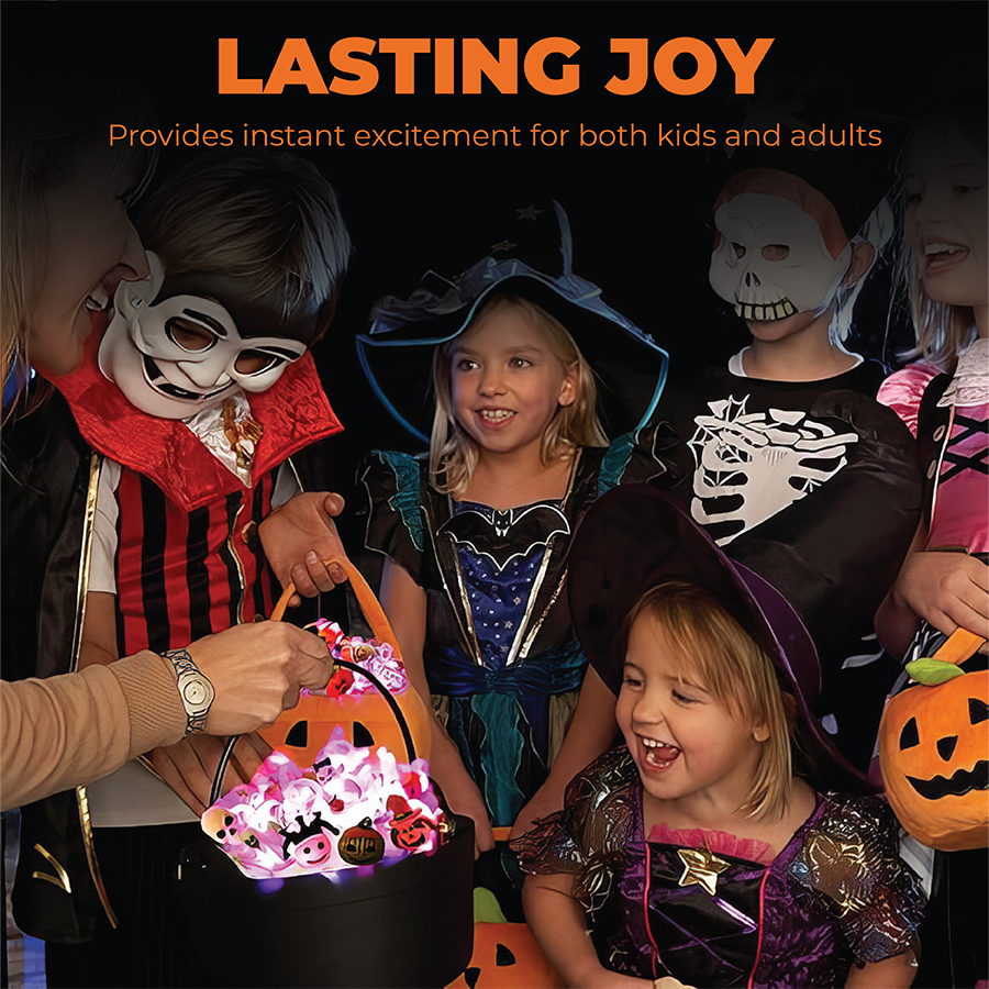 Ventayo – Pakke med lysende Halloween-ringe til fest – 50 stk.