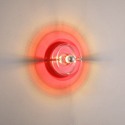Modern Colorful Iron Acrylic Flying Saucer Shade Light Wall Sconce Lamp For Room