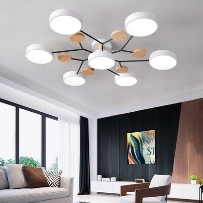 Modern Nordic Round Molecule Branch Design LED Semi-Flush Mount Ceiling Light