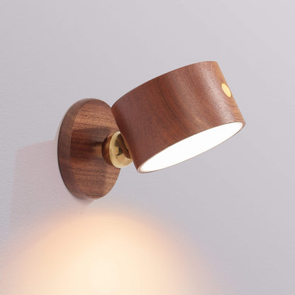 Minimalist Wooden USB Rechargeable Touch Magnetic LED Night Wall Sconce Lamp Light