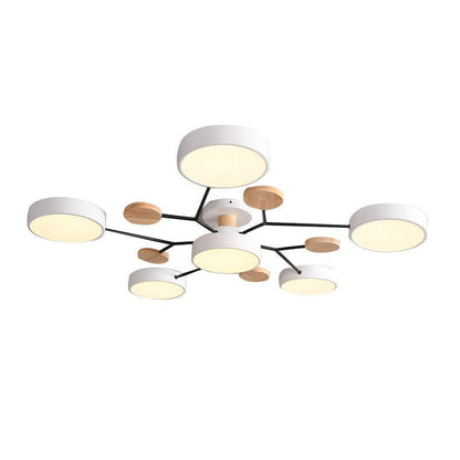 Modern Nordic Round Molecule Branch Design LED Semi-Flush Mount Ceiling Light