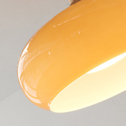 Indbygningsloftlampe Kop Minimalistisk Træ/Glas Hvid/Orange