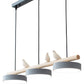 Scandinavian Round Resin Bird Wood Linear Island LED Chandelier Light