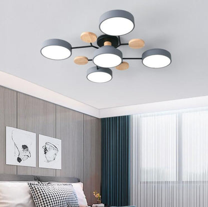 Modern Nordic Round Molecule Branch Design LED Semi-Flush Mount Ceiling Light