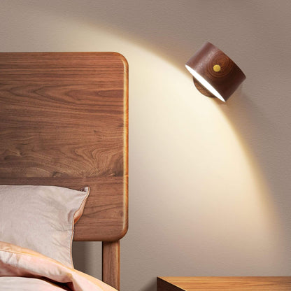 Minimalist Wooden USB Rechargeable Touch Magnetic LED Night Wall Sconce Lamp Light