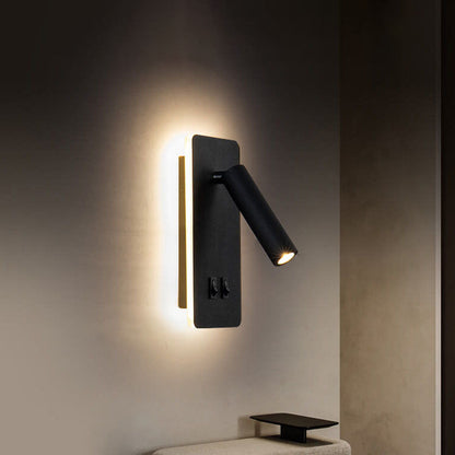 Minimalist Rectangle Spotlight Rotatable LED Reading Wall Sconce Lamp