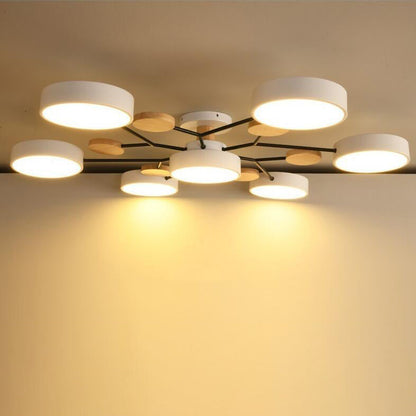 Modern Nordic Round Molecule Branch Design LED Semi-Flush Mount Ceiling Light