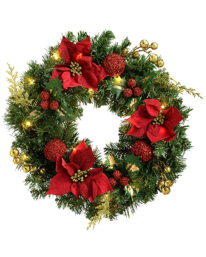 Pre-Lit LED Light Wreath Illuminated with 20 LED Lights