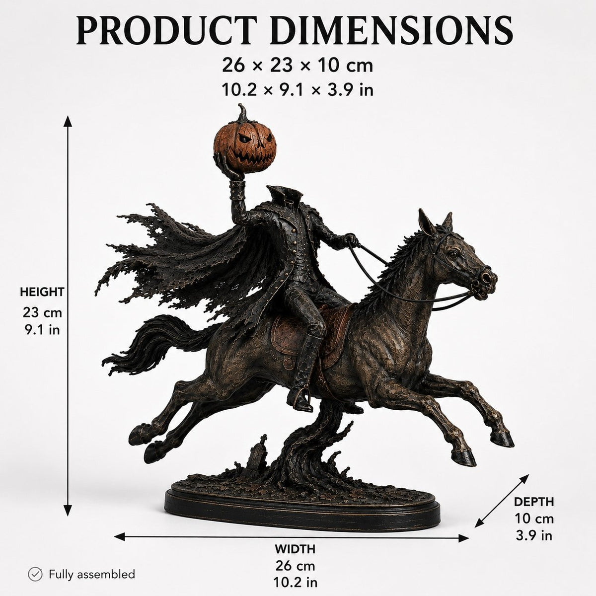 Ventayo – Halloween-Statue des kopflosen Reiters