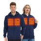 Full Zip Fleece Jacket Hooded Sweatshirt Heated Hoodie