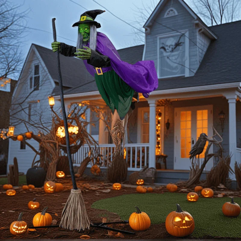Ventayo – Halloween-dekoration med flyvende kost