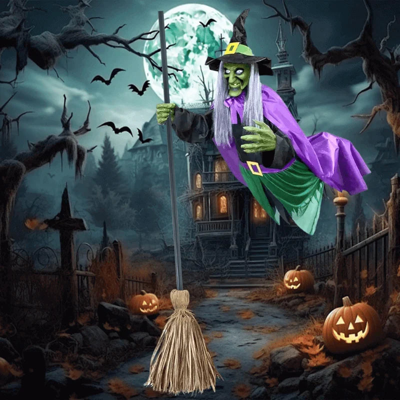 Ventayo – Halloween-dekoration med flyvende kost