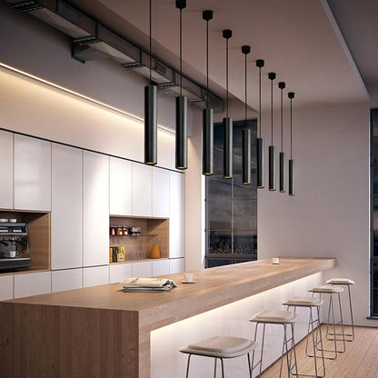 Cylinderformet lineær pendel lampe