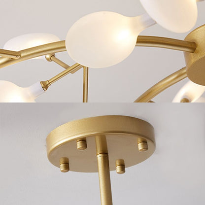 Firefly Art Deco loftlampe lysekrone sort/guld stue