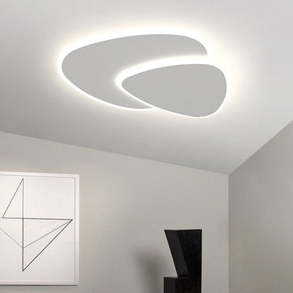 Geometric Metal/Acrylic Flush Mount Ceiling Light White