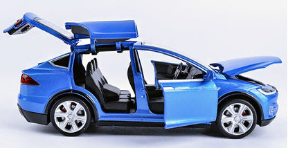 Hudson & Jurgen – Tesla Model X Pull Back Car Model with Sound and Light Features | 1:32 Scale Toy for 3-6 Year Olds