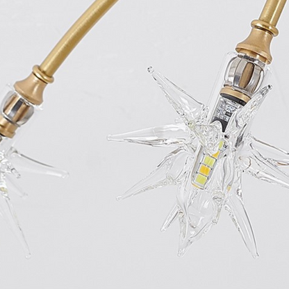 Art Deco Stjerne Metal/Glas Indbygningsloftlampe Sort/Guld/Krom