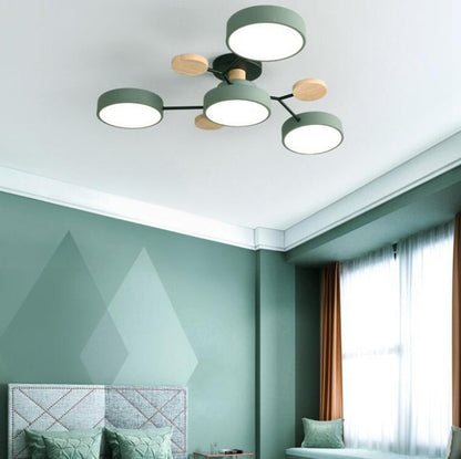 Modern Nordic Round Molecule Branch Design LED Semi-Flush Mount Ceiling Light