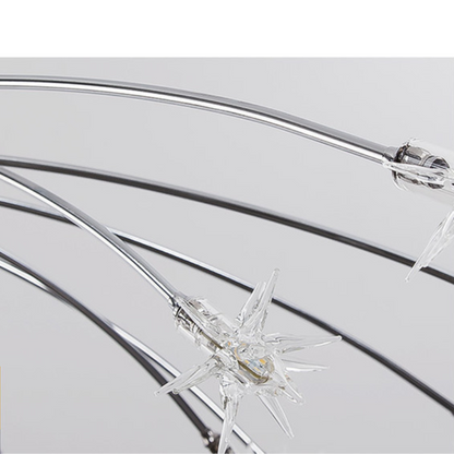 Art Deco Stjerne Metal/Glas Indbygningsloftlampe Sort/Guld/Krom