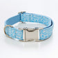 Light Blue Print Bow and Collar