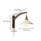 Scandinavian Cream White Striped Glass Walnut Retractable Light Wall Sconce Lamp