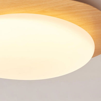 Nordic Iron Wood Grain Pebble LED Flush Mount Ceiling Light