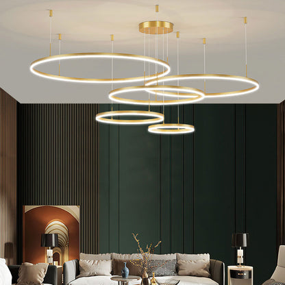 Modern Pendant Light Tir-Circle Black/Gold/Coffee Metal