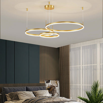 Modern Pendant Light Tir-Circle Black/Gold/Coffee Metal
