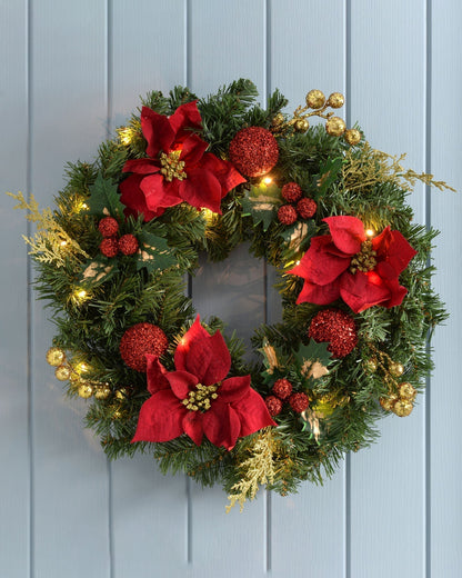 Pre-Lit LED Light Wreath Illuminated with 20 LED Lights