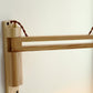 Scandinavian Cream White Striped Glass Walnut Retractable Light Wall Sconce Lamp