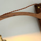 Scandinavian Cream White Striped Glass Walnut Retractable Light Wall Sconce Lamp