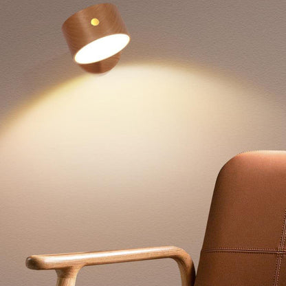 Minimalist Wooden USB Rechargeable Touch Magnetic LED Night Wall Sconce Lamp Light