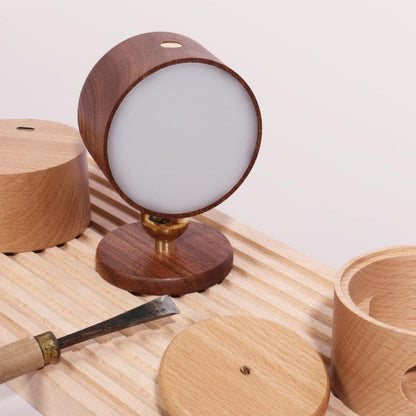 Minimalist Wooden USB Rechargeable Touch Magnetic LED Night Wall Sconce Lamp Light