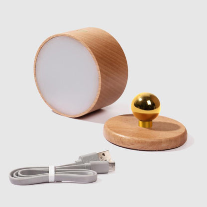 Minimalist Wooden USB Rechargeable Touch Magnetic LED Night Wall Sconce Lamp Light