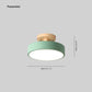 Round LED Flush Mount Ceiling Light Modern Wood/Acrylic