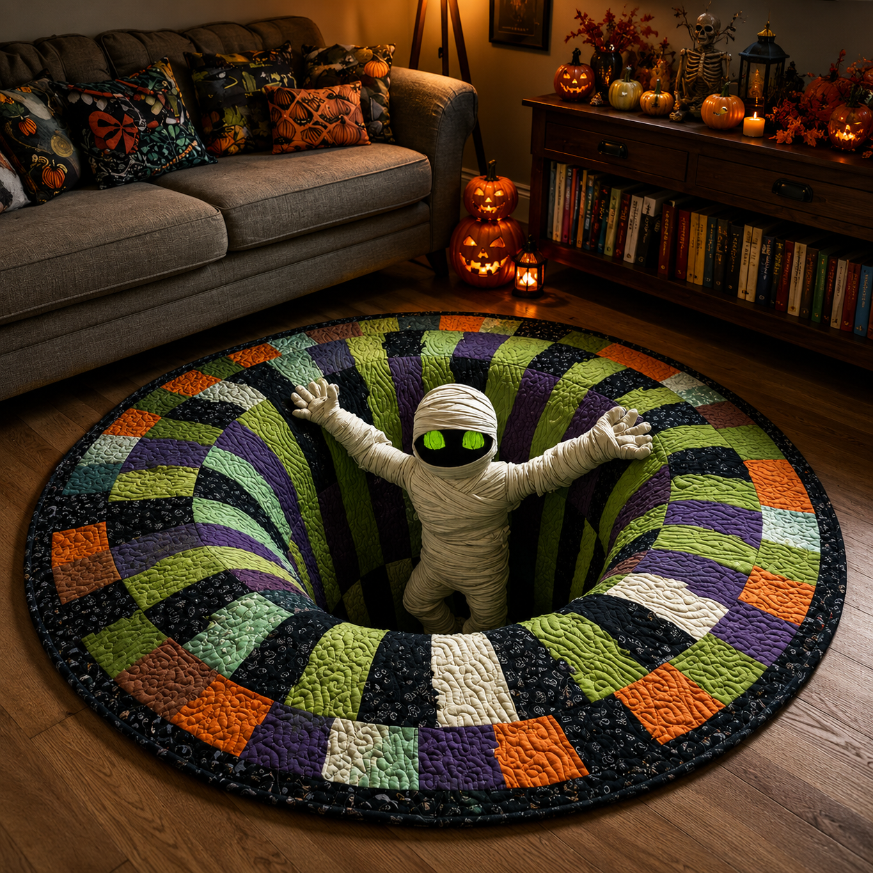 Ventayo – 3D Skeleton Vortex Halloween Rug