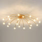 Art Deco Starry Metal/Glass Flush Mount Ceiling Light Black/Gold/Chrome