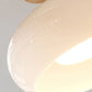 Flush Mount Ceiling Light Cup Minimalist Wood/Glass White/Orange