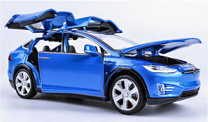 Hudson & Jurgen – Tesla Model X Pull Back Car Model with Sound and Light Features | 1:32 Scale Toy for 3-6 Year Olds