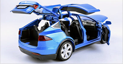 Hudson & Jurgen – Tesla Model X Pull Back Car Model with Sound and Light Features | 1:32 Scale Toy for 3-6 Year Olds