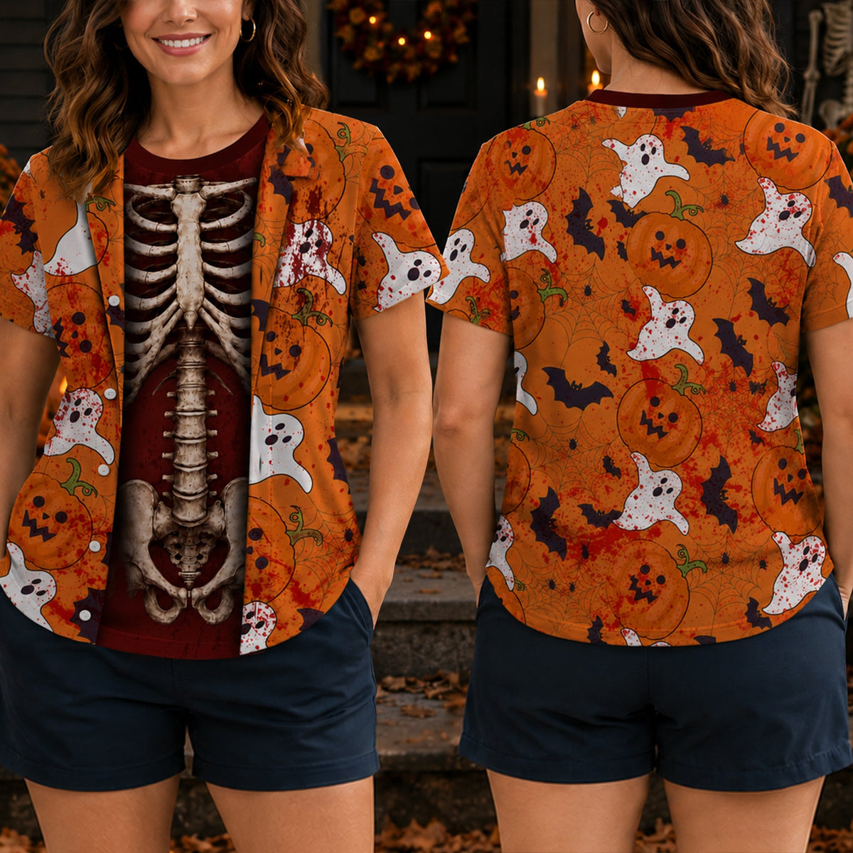 Ventayo – Eksklusiv personliggjort Halloween-skelet-T-shirt