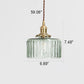 Oriental Vintage Brass Glass Round Pendant Light