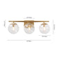 Minimalist 3-Light Gold Dimmable Vanity Light