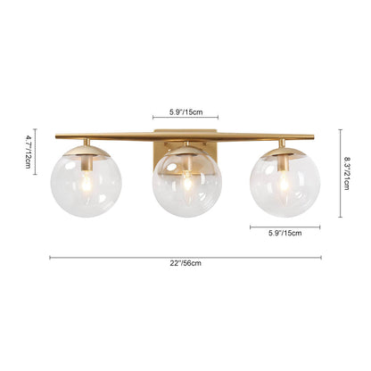 Minimalist 3-Light Gold Dimmable Vanity Light