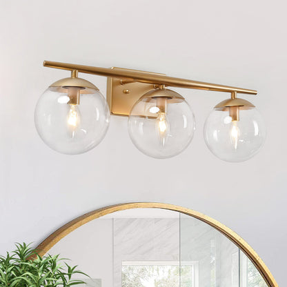 Minimalist 3-Light Gold Dimmable Vanity Light