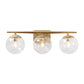 Minimalist 3-Light Gold Dimmable Vanity Light