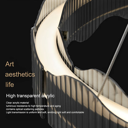 Modern Minimalist Water Wave Round Pendant Light