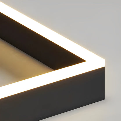 Square Stepless Dimming LED Black Modern Chandelier with Remote Control