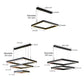 Square Stepless Dimming LED Black Modern Chandelier with Remote Control