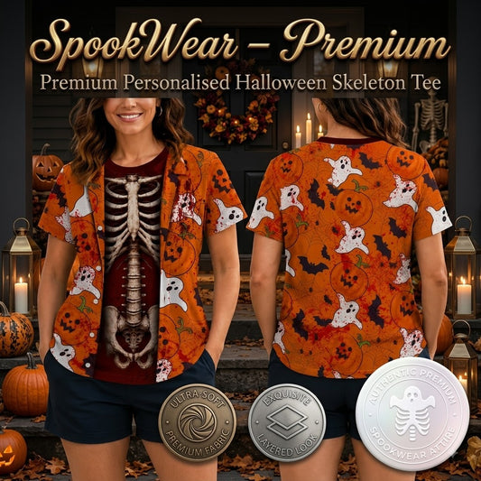 Ventayo – Premium Personalised Halloween Skeleton Tee